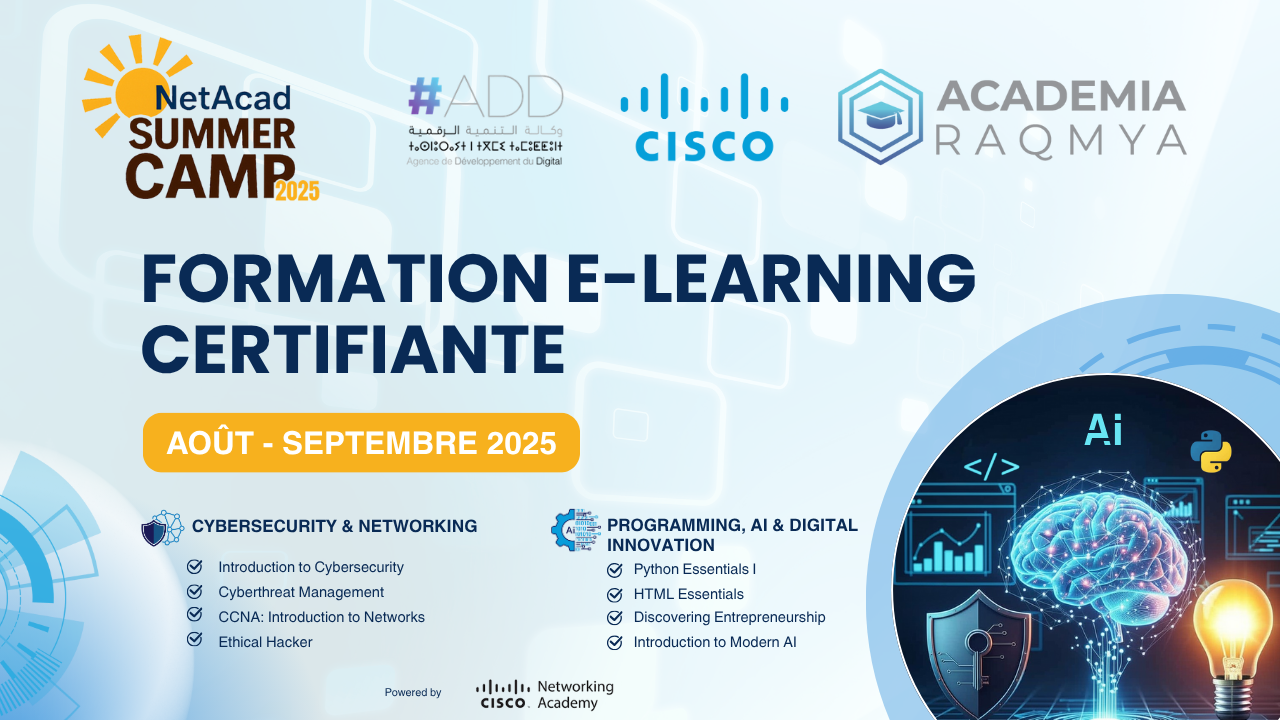 NetAcad - Academia Raqmia SummerCamp Banniere Actualité